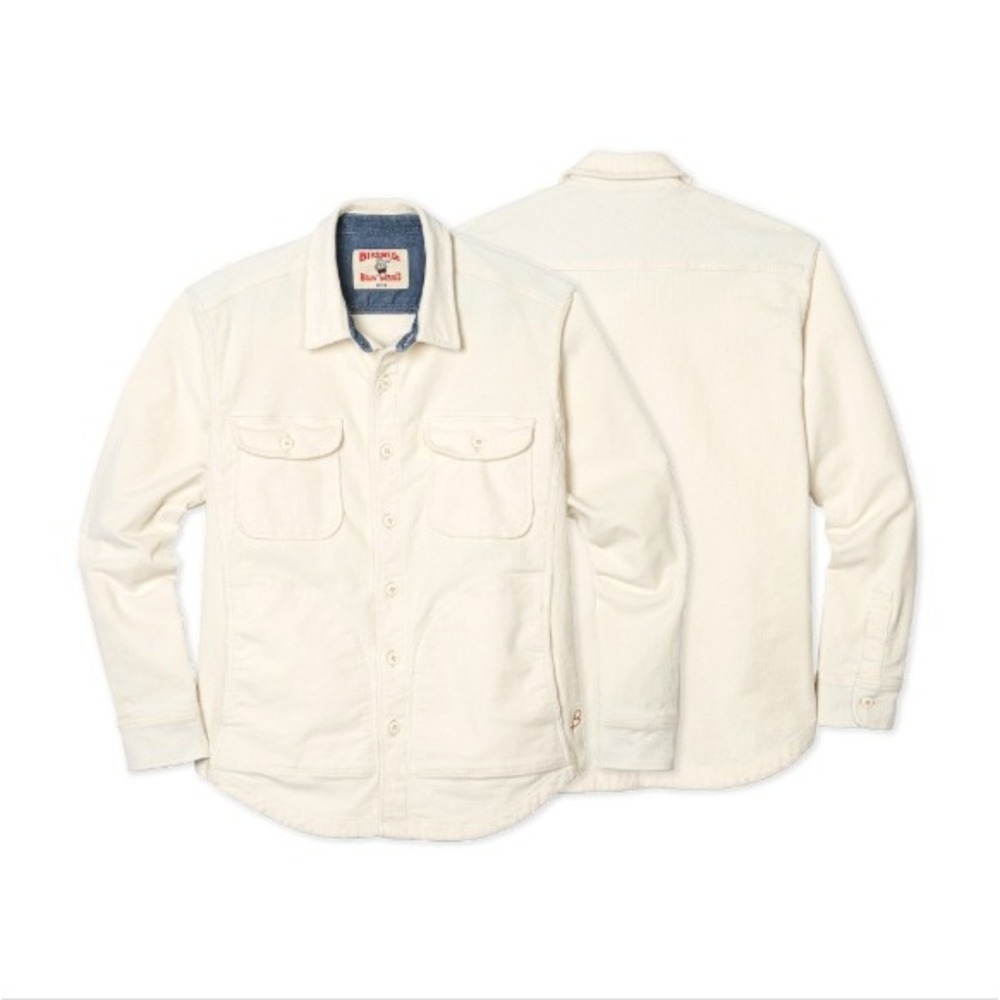 Birdwell Beach Britches Mens CPO Corduroy Shirt Jacket Ivory / Natural Size L